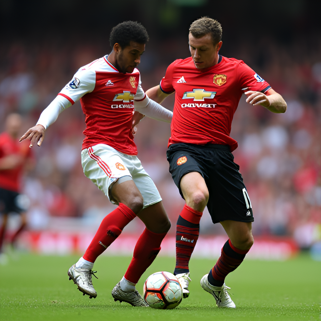A close-up, dynamic shot of two football players, one from Sheffield United and one from Sunderland, contesting a ball fiercely in midfield, highlighting the physical and competitive nature of the match.