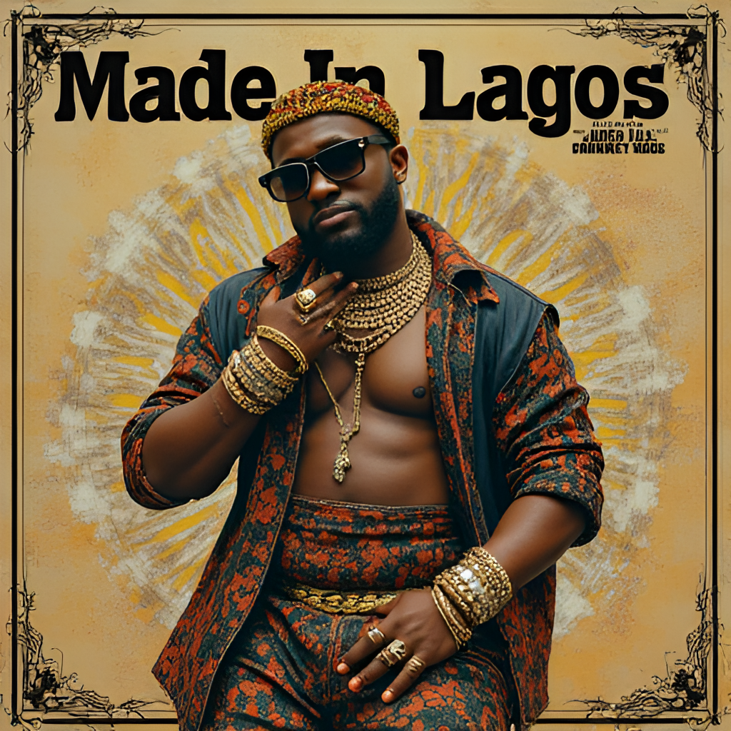 An image depicting the album cover art for Wizkid's 'Made In Lagos', possibly displayed digitally or as a physical record